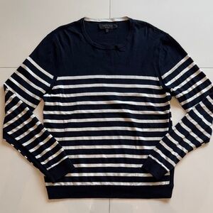 *** Rag & Bone Women’s Crewneck Sweater in Dark Blue and White Stripes